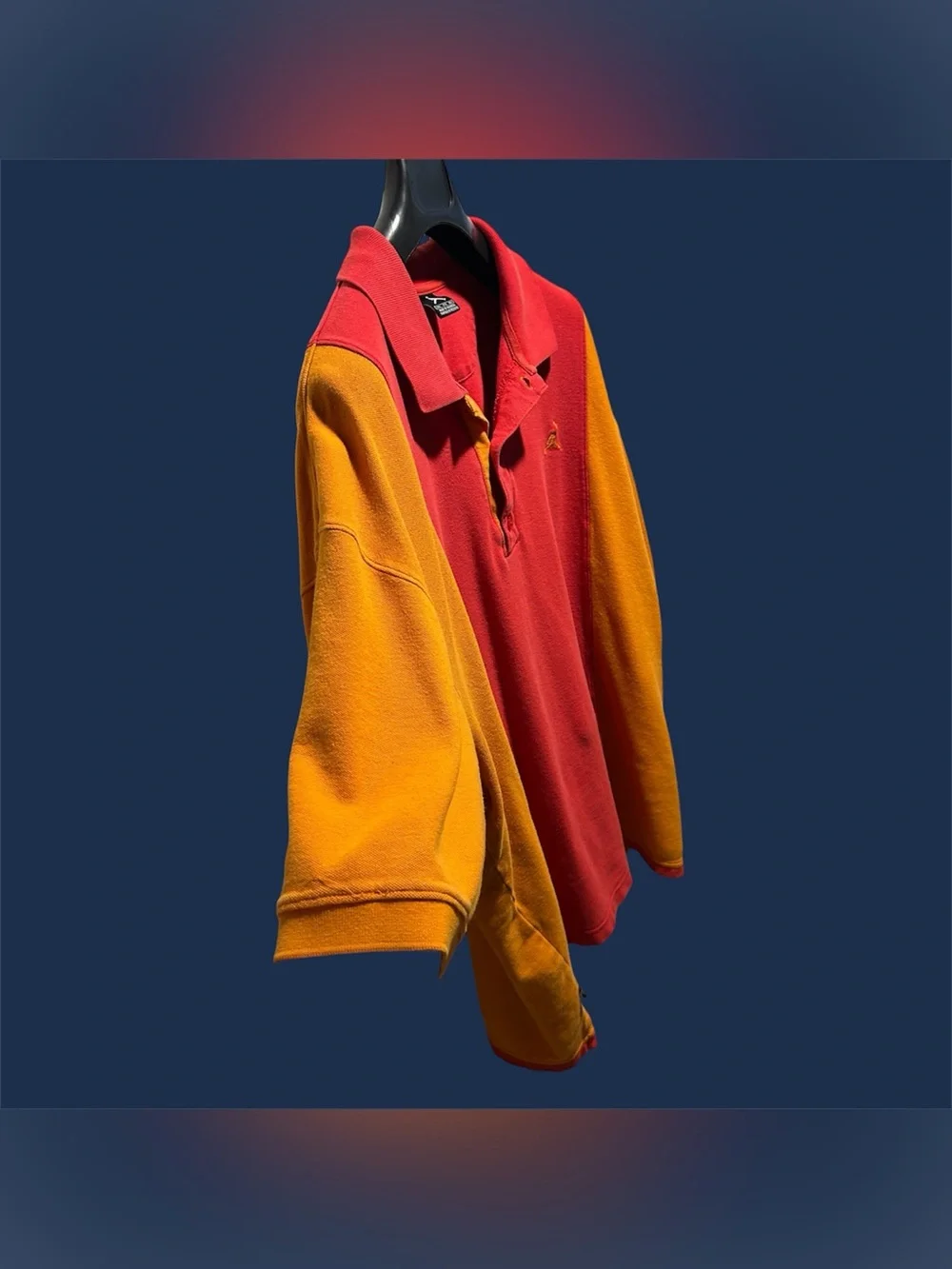 Vintage Jordan Brand Red & Orange Colorblock Cotton Polo 3XL